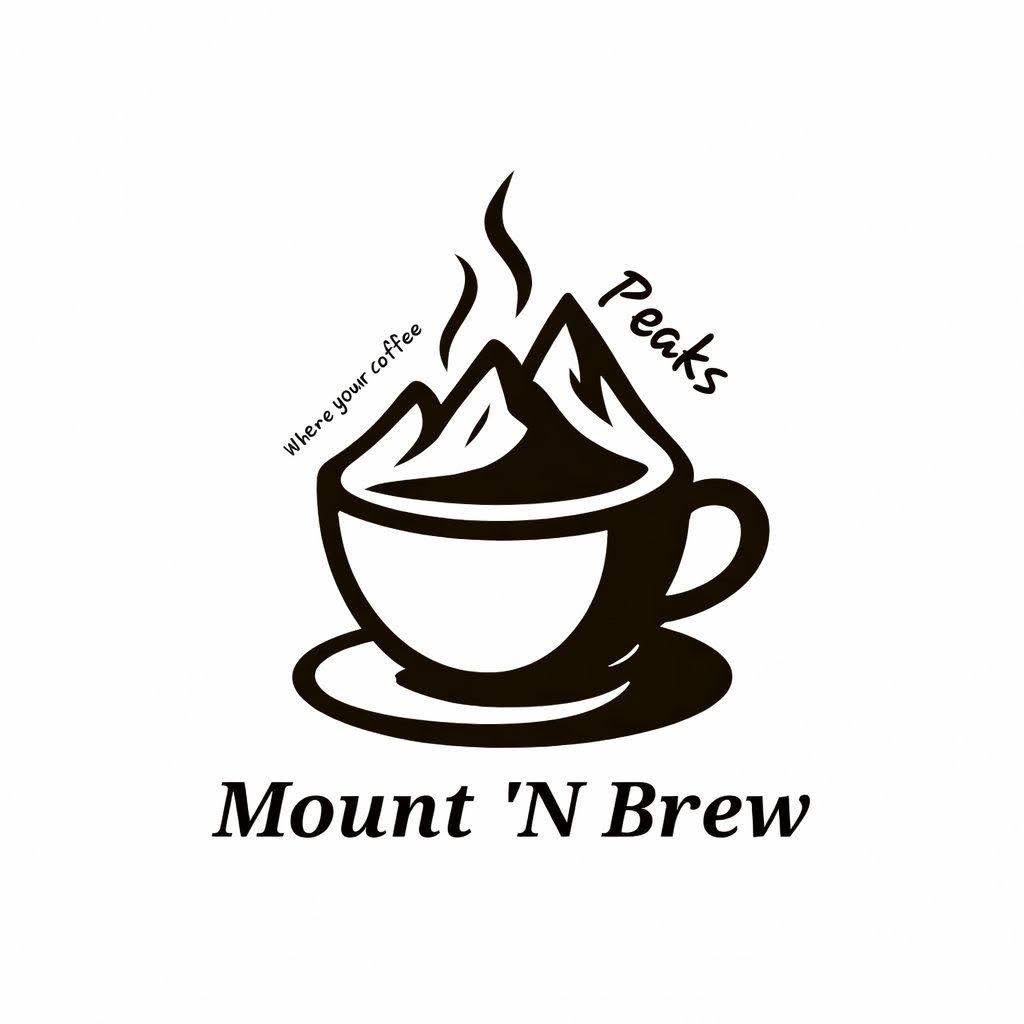 Mount 'N Brew logo — a steaming coffee cup nestled in the Appalachian mountains.